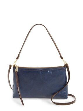 HOBO Darcy 3-in-1 Navy Blue Polished Leather Crossbody Bag Wristlet Clutch